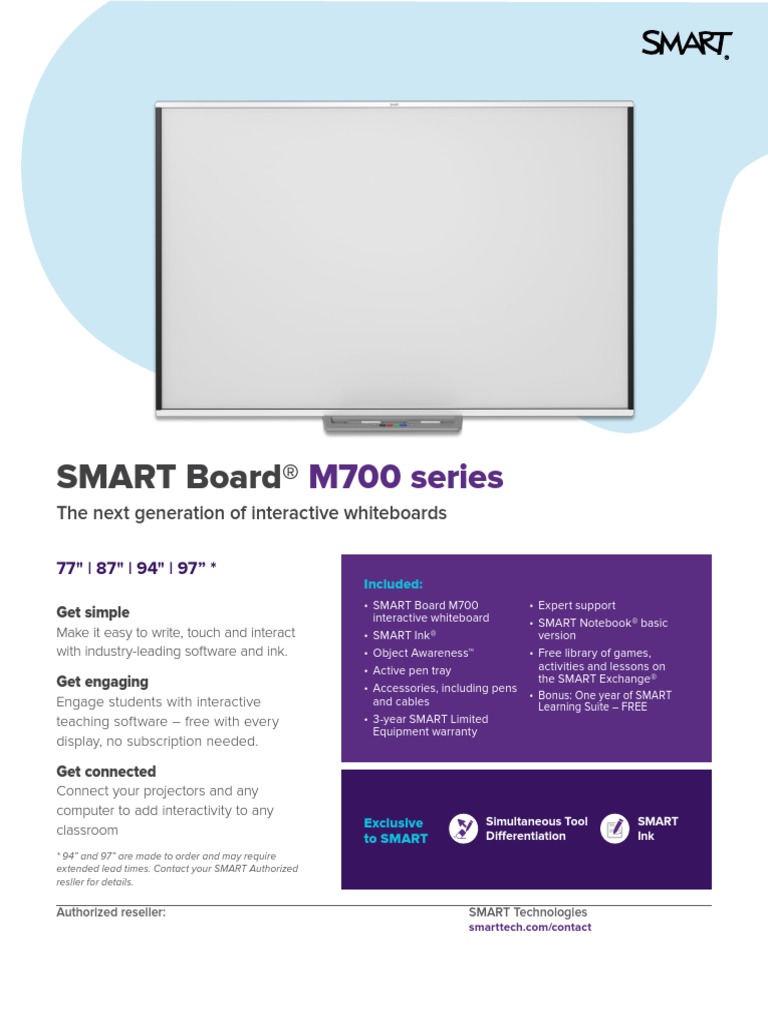 SMART Interactive Whiteboard SBM700 Brochure en | PDF | Computing ...