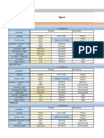 Space Program Template With Room Data Sheet