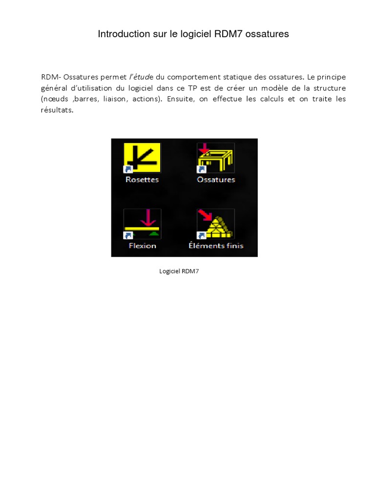 Introduction au logiciel RDM7 Ossatures | PDF | Mécanique