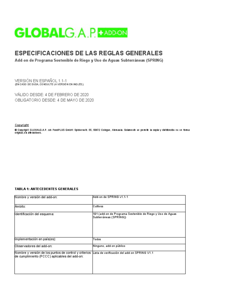 Specification-Rules SPRING-Add-On v1 1-1 Protected Es | PDF