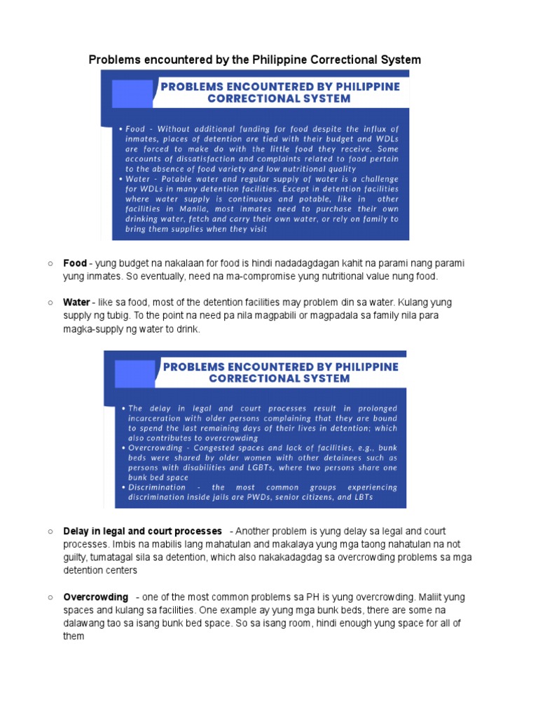 Challenges in the Philippine Prisons | PDF | Prison | Health Sciences