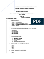 FSN 111 Principles of Food Science and Nutrition Question Paper