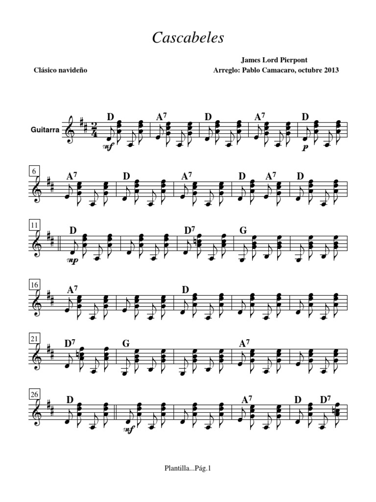 Cascabeles, Guitarra PDF
