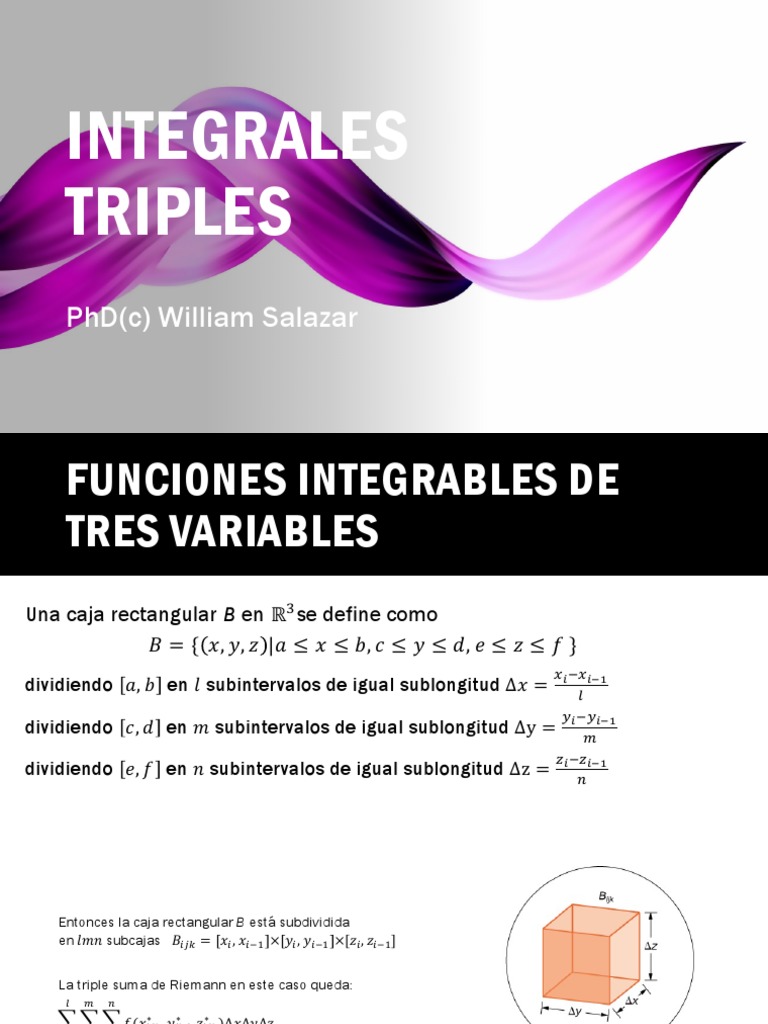 Integrales Triples PDF Integral Física teórica