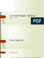 Cost and Supply Analysis - Unit 1