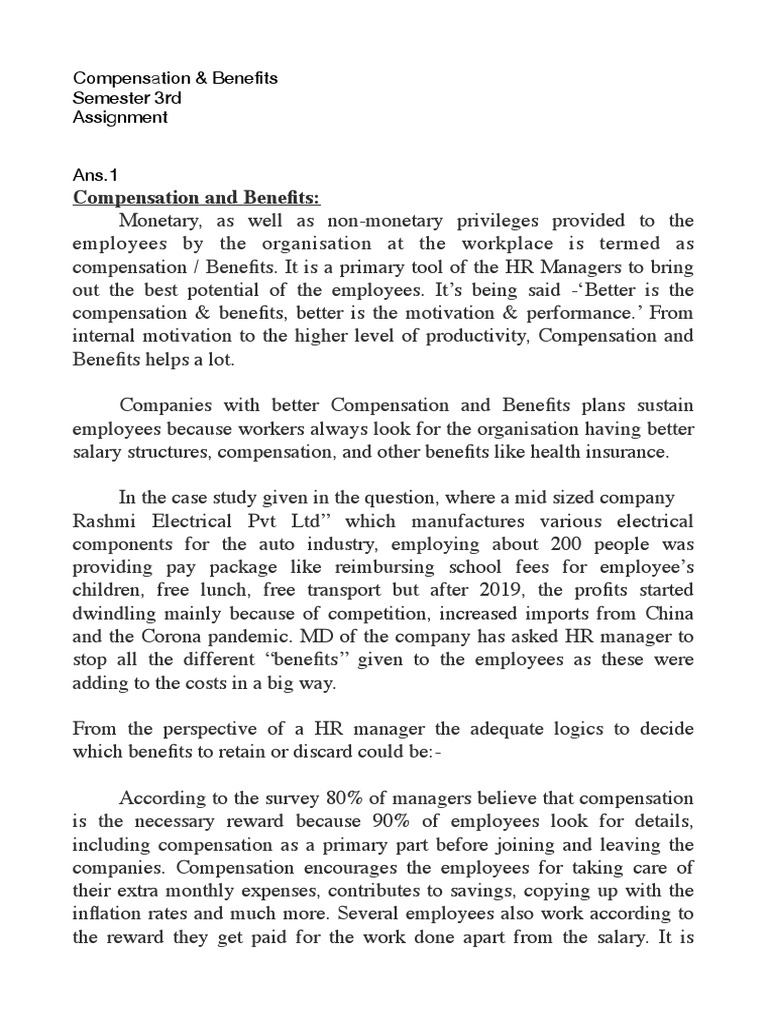 Employee Benefits Pdf Notes