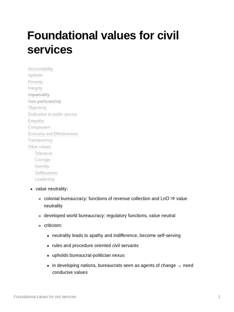 Foundational Values in Civil Service | PDF | Cost Of Living | Empathy