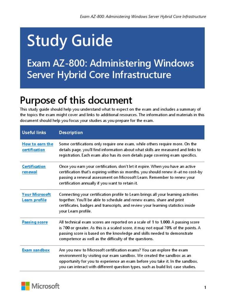 AZ-800 StudyGuide ENU FY23Q1.1 | PDF