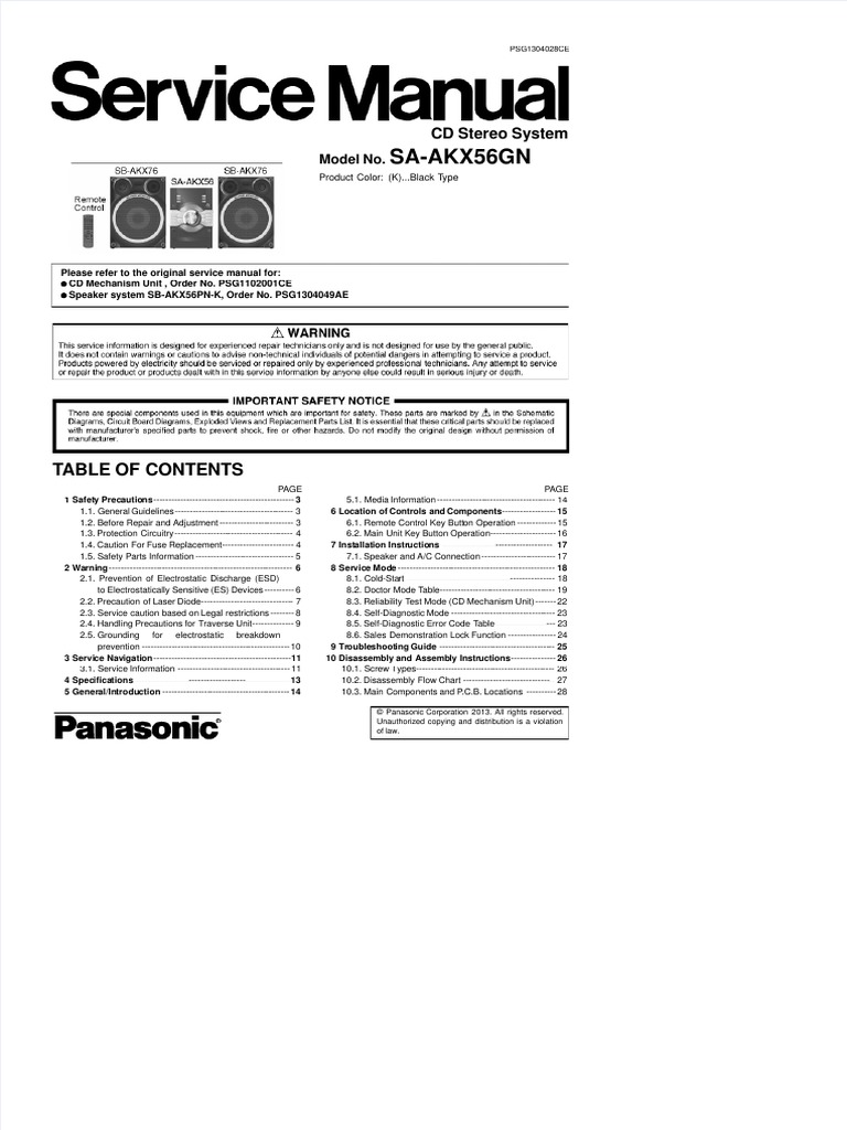 Sa Akx56 Diagrama Panasonic PDF