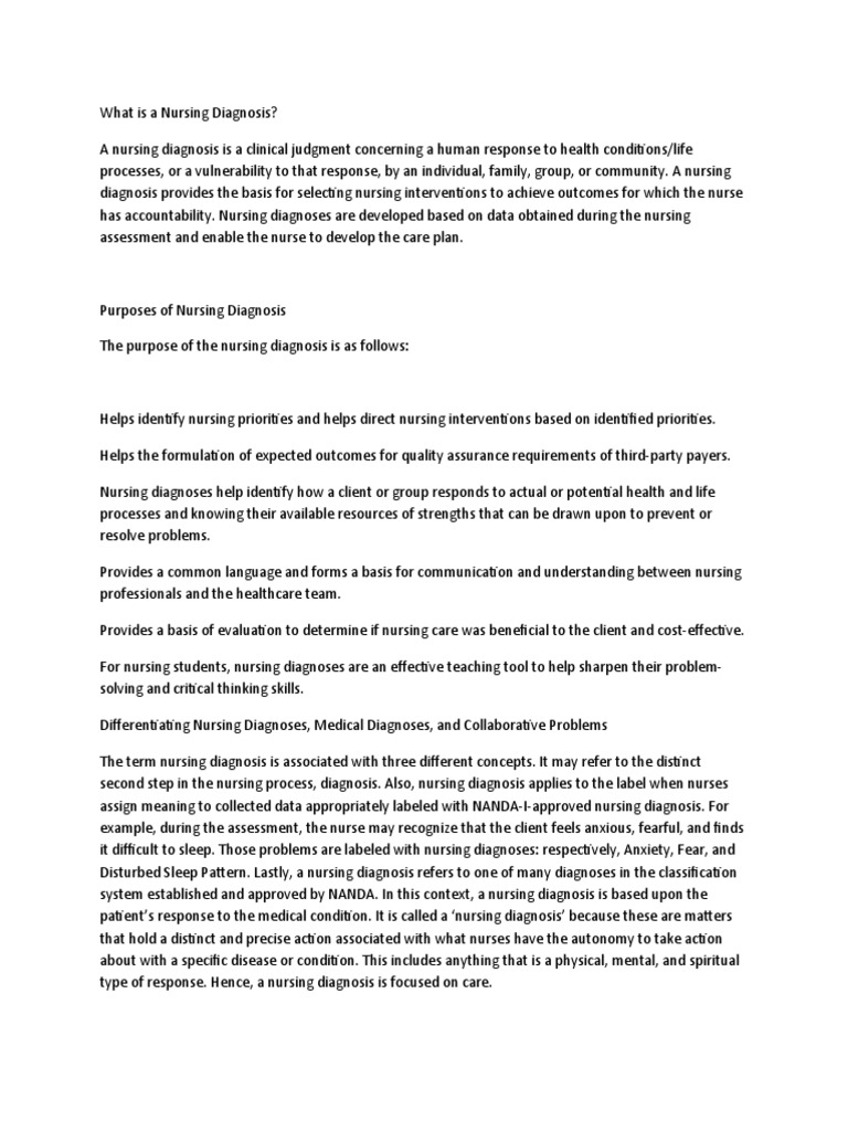 NURSING DIAGNOSIS DEFINITION AND CLASSIFICATION PDF intelligence overview