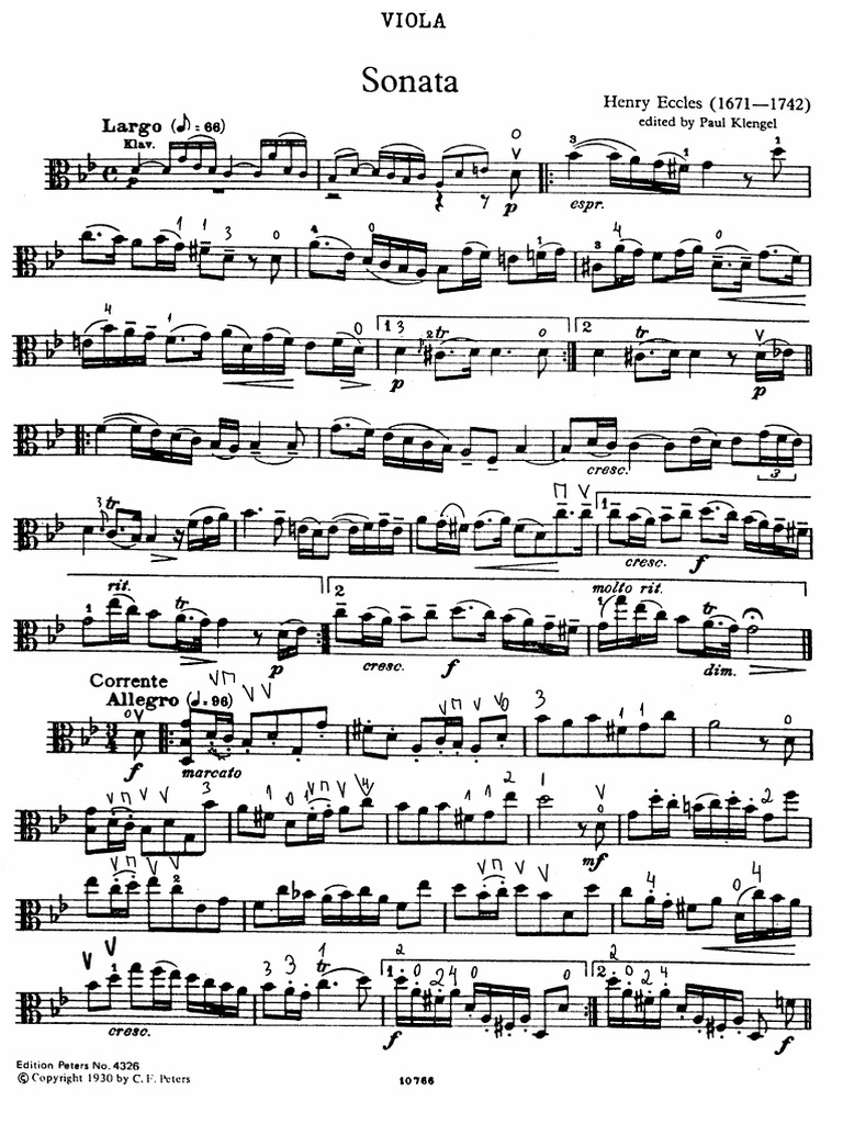 Eccles - Sonata para Viola e Piano-Marcada | PDF