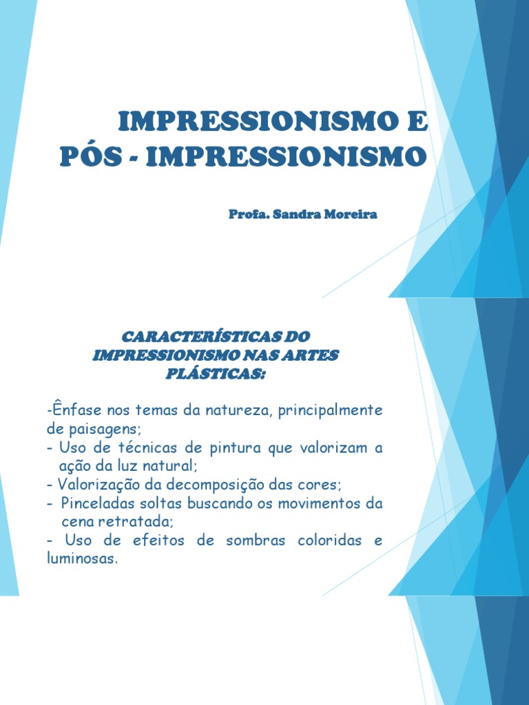Diferenças entre Impressionismo e Pós-Impressionismo | PDF | Claude ...
