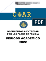 Documentos A Entregar Por Los PPFF Año Académico 2022.
