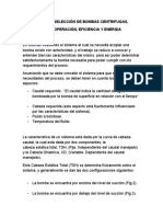 1.3 Calculo y Selección de Bombas Centrifugas, Curvas de Operación, Eficiencia y Energia