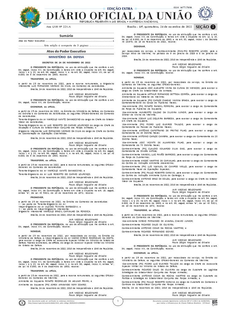 Atos do Poder Executivo em 24/11/2022 | PDF
