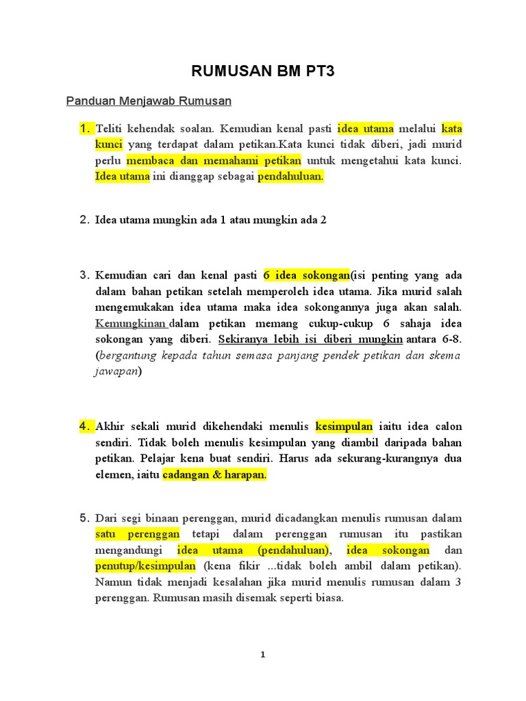 Rumusan BM Pt3 | PDF