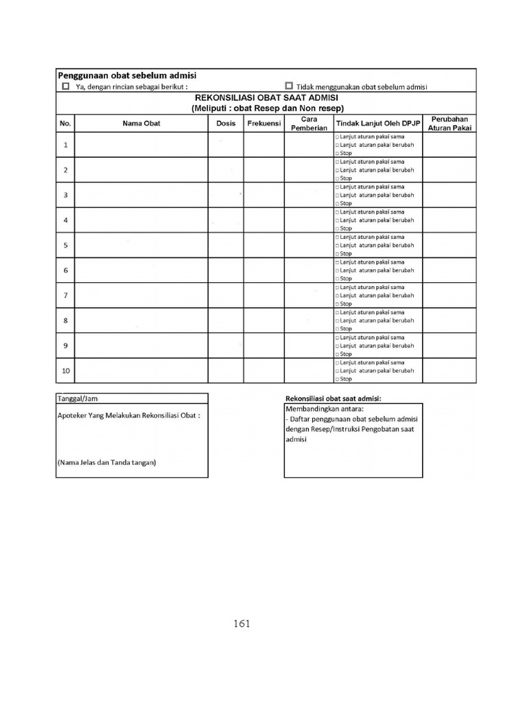 Formulir Rekonsiliasi Obat | PDF