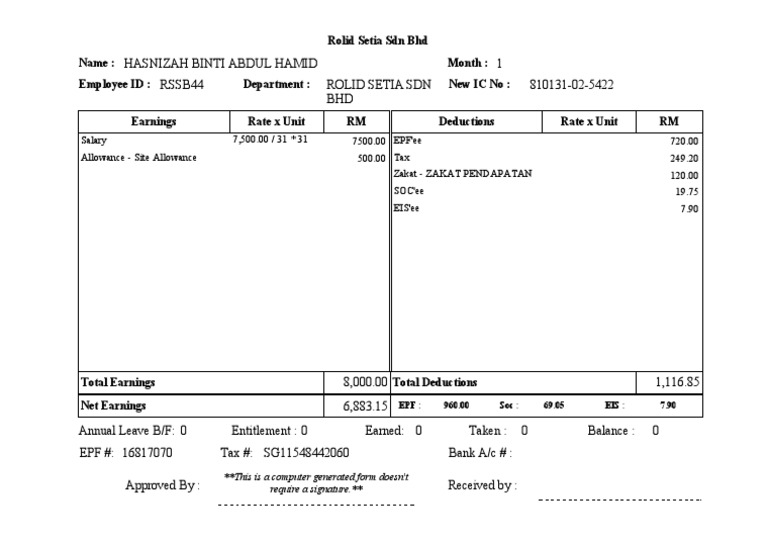 Payslip Jan 2022 PDF