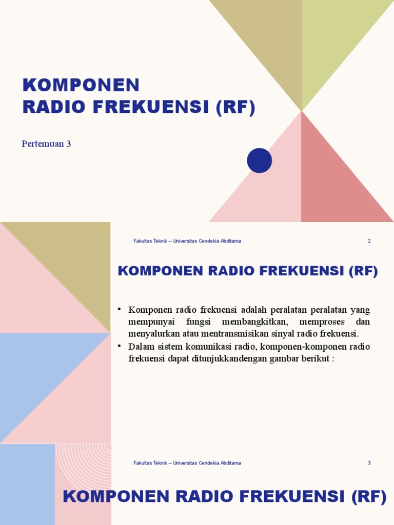 Komponen RF: Transmitter & Receiver | PDF