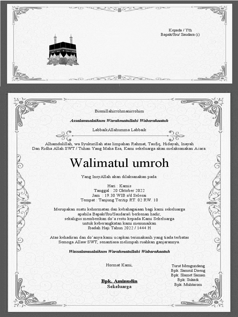 Undangan Walimatussafar | PDF