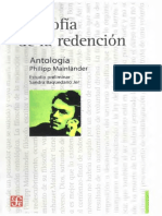 Philipp Mainländer Filosofía de La Redención Antología Fondo de