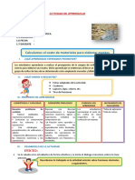 D3 A1 SESION Calculamos El Costo de Materiales para Elaborar Mantas