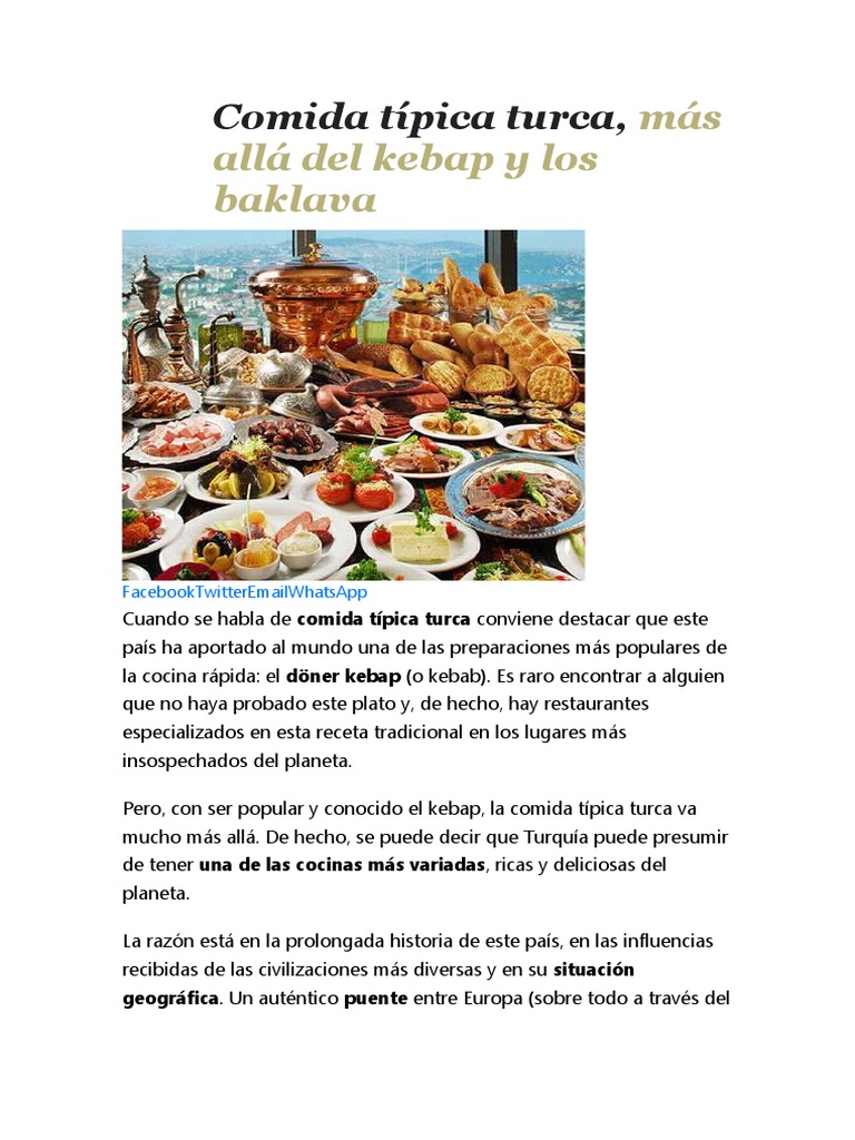 Comida Típica Turca: Platos y Bebidas | PDF | Cocina del Medio Oriente ...