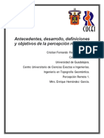 Antecedentes, Desarrollo, Definiciones y Objetivos de La Percepción Remota.