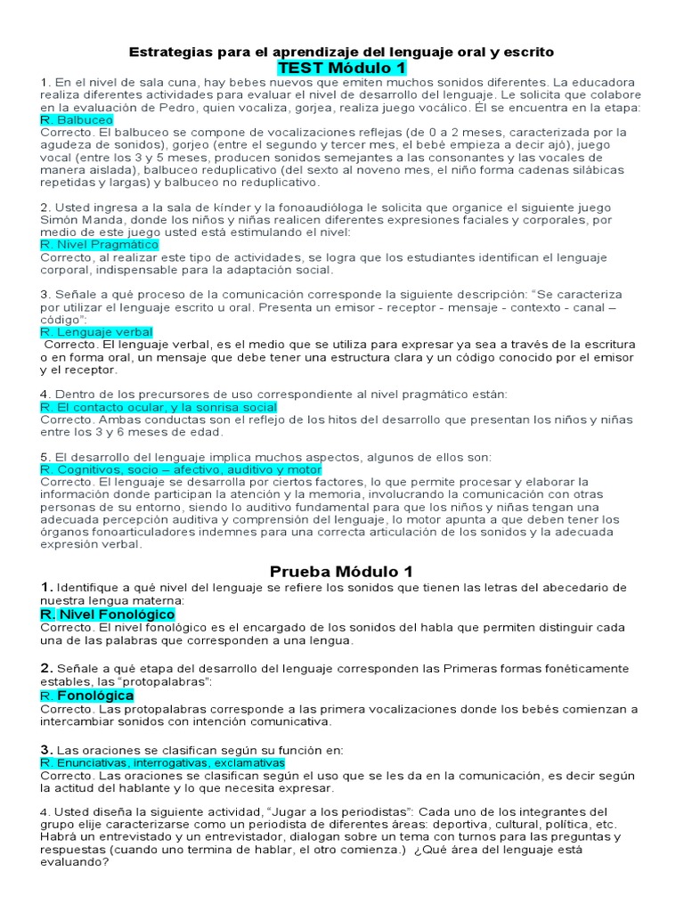 Estrategias para el Lenguaje Oral en Niños | PDF | Palabra | Comunicación