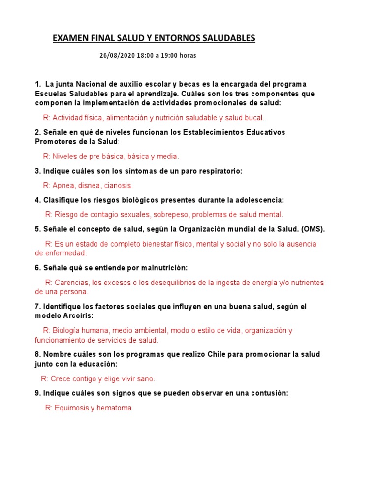 Examen Actualizado Salud | PDF | Obesidad | Adultos