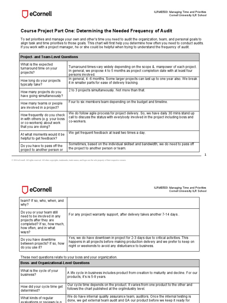 ILRME503 Course Project Part All | PDF | Audit | Trademark