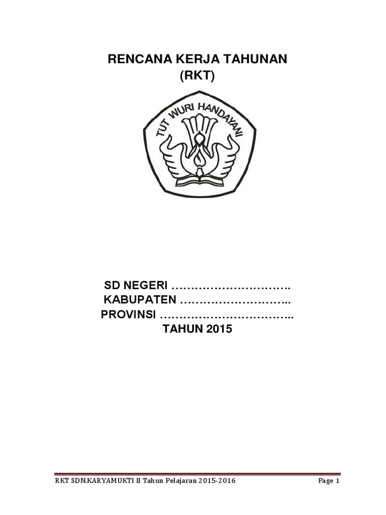 Contoh Rencana Kerja Tahunan (RKT) Sekolah Jenjang SD 2 | PDF