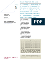 Proceedings of The Royal Society A Latex Template