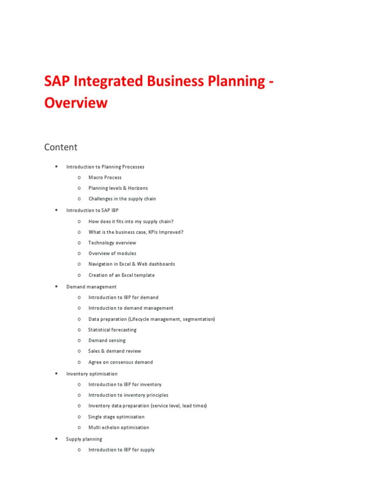 sap integrated business planning pdf