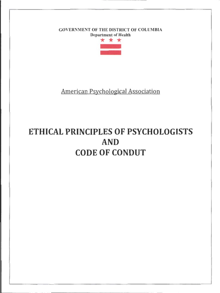 Ethical Principles of Psychologists and Code of Conduct | PDF ...