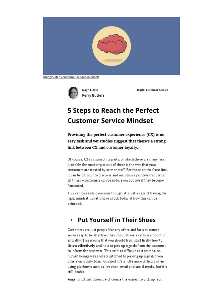 Creating A Customer Service Mindset And Culture