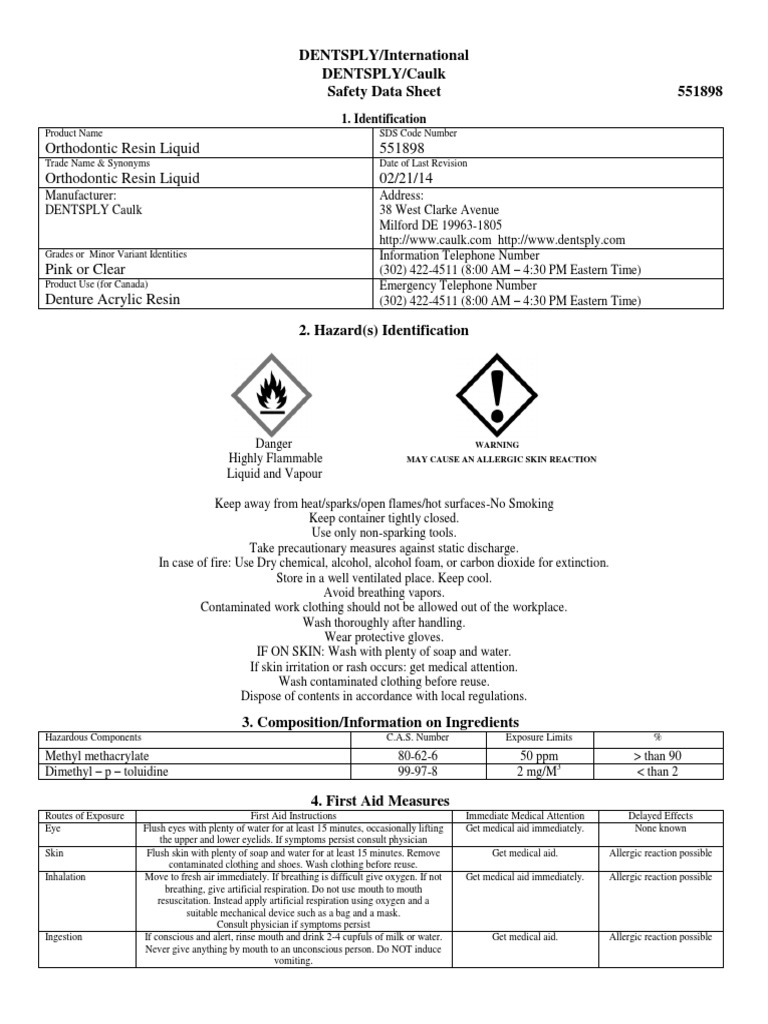 MSDS Ortho Resin Liquid PDF Dangerous Goods Combustion