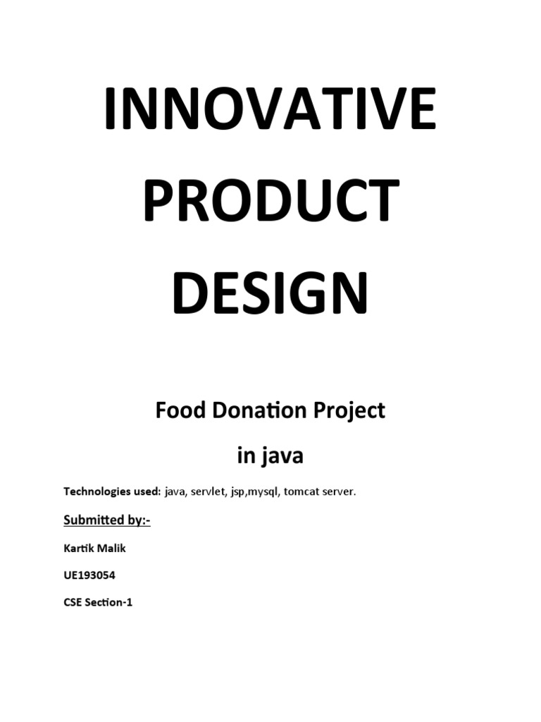 Java Food Donation Project Design | PDF | Boolean Data Type | Database ...