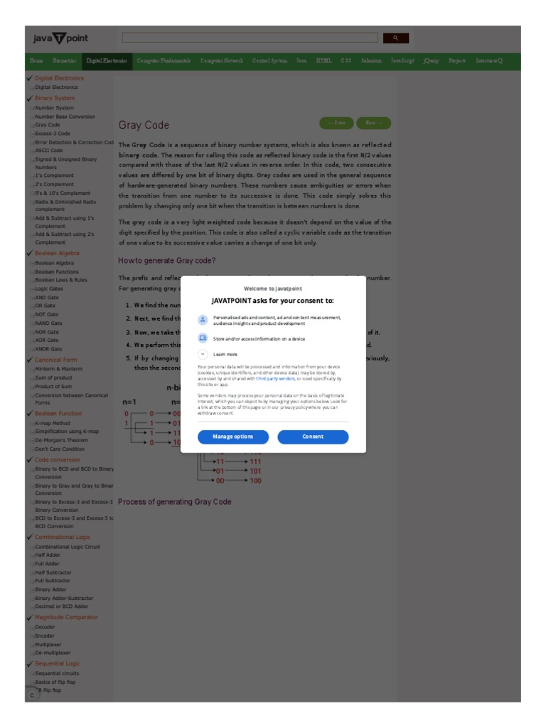 WWW Javatpoint Com Gray Code in Digital Electronics Download Free PDF