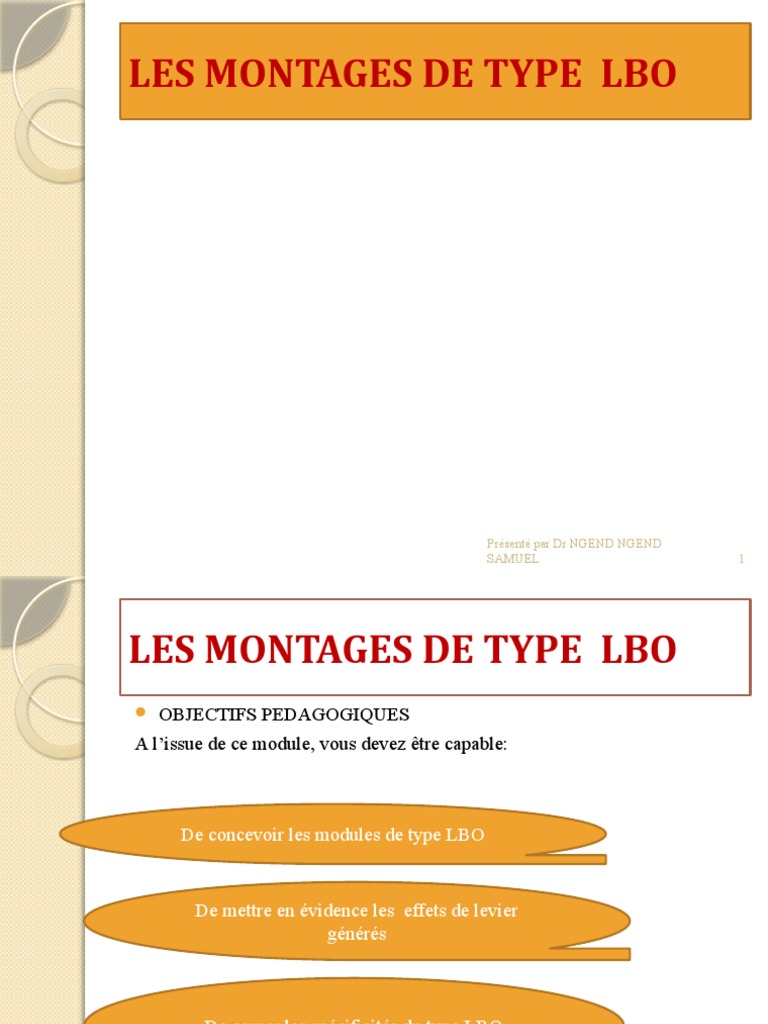 Comprendre le montage LBO | PDF | Achat à effet de levier | Argent