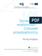 Sprawdzian Wiadomości - Człowiek Przedsiębiorczy: Anna Kolano