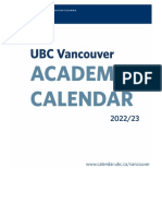 UBC Vancouver Calendar Faculty Graduate and Postdoctoral Studies