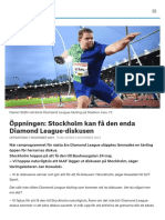 Öppningen: Stockholm Kan Få Den Enda Diamond League-Diskusen - SVT Sport