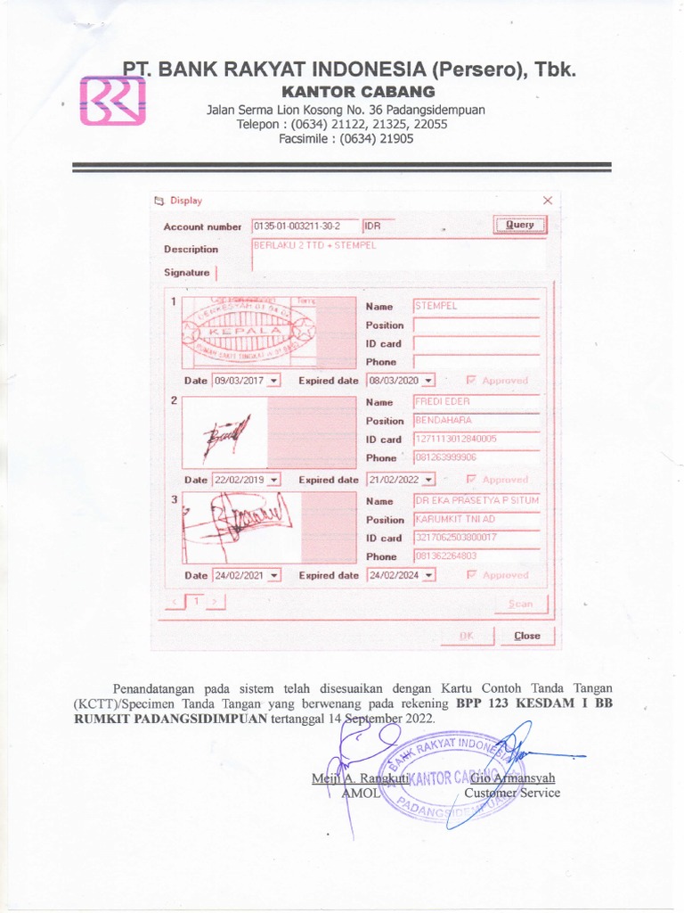 Specimen Tanda Tangan Rumkit TK IV Padangsidempuan PDF