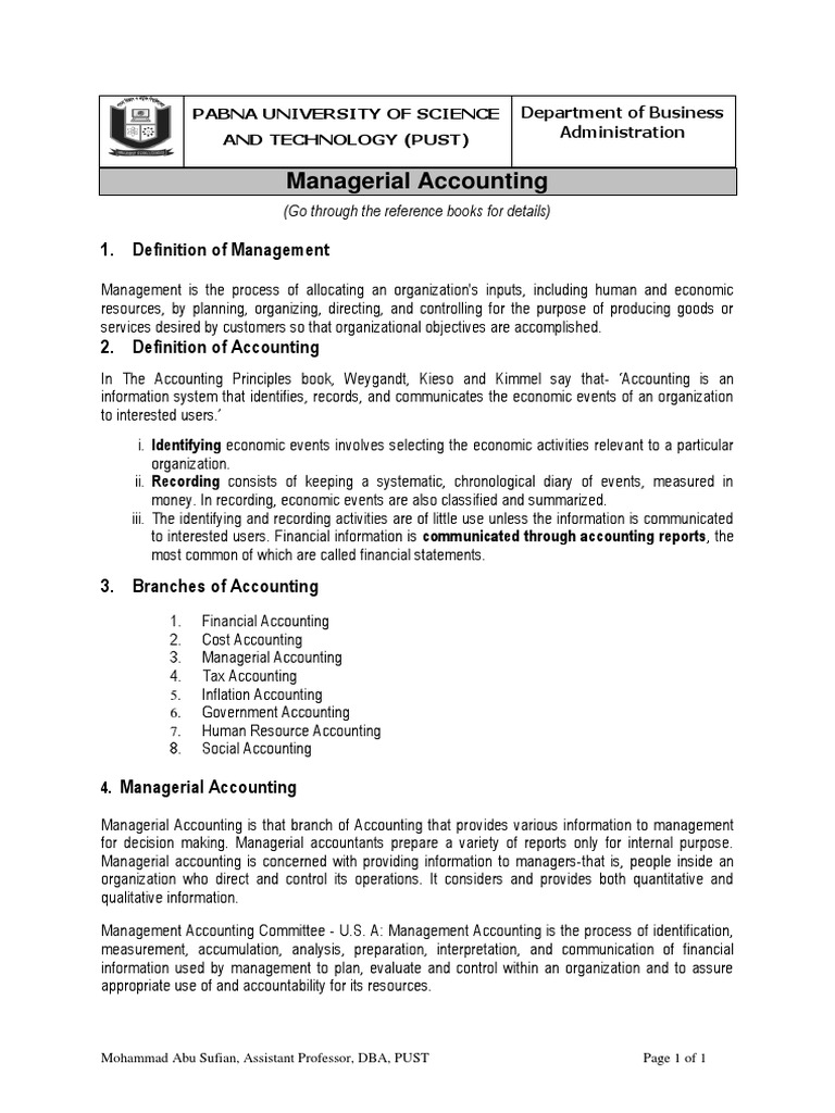 Cost Management Accounting PDF Accounting Management Accounting