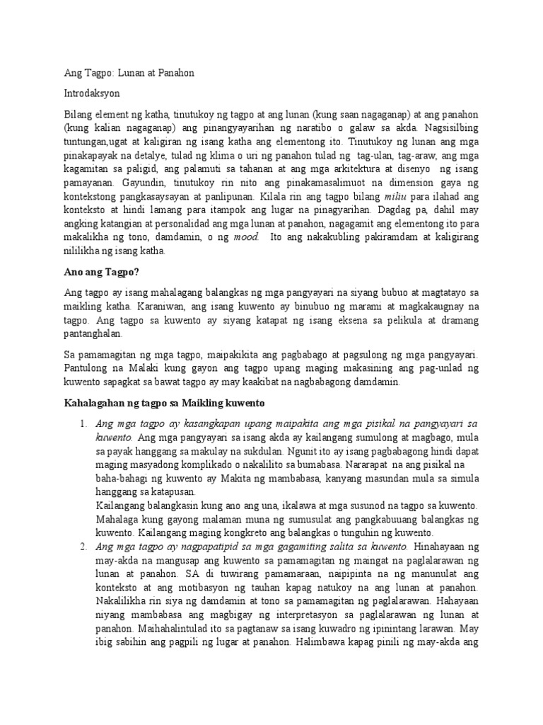 Ang Tagpo | PDF