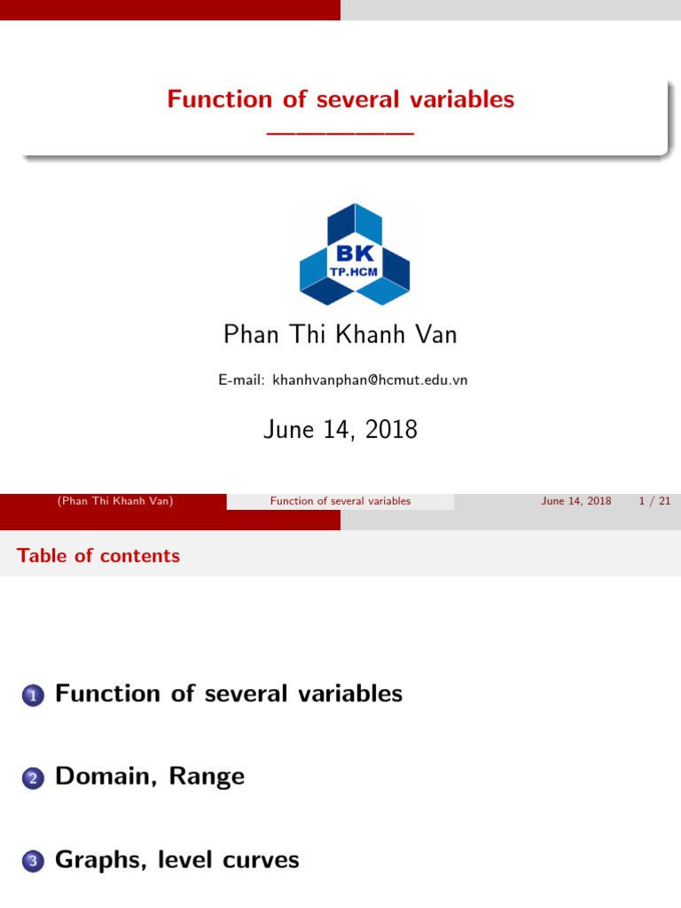 Lecture 1 Function of Several Variables | PDF | Mathematical Analysis ...