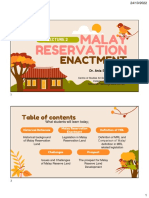 Malay Reservation: Enactment