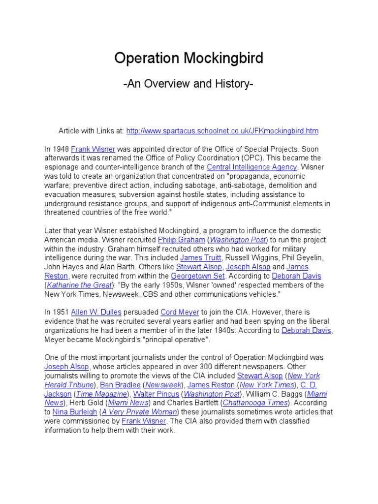 Dokumen - Pub CIA Operation Mockingbird Document Collection | Download ...