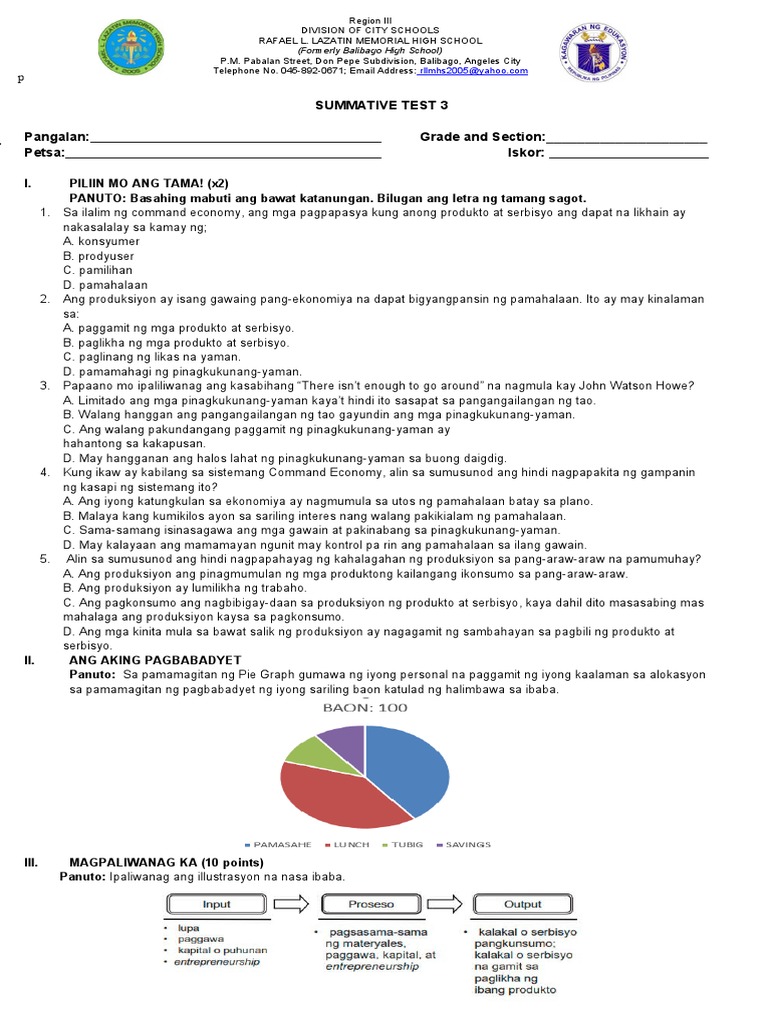 AP8-Summative Test 3-Test | PDF